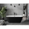 Mexen Flavia freistehende Badewanne 170 x 75 cm, weiß/schwarz, schwarzer Überlauf - 54031708075-70
