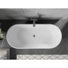Mexen Flavia freistehende Badewanne 170 x 75 cm, weiß/schwarz, Überlauf gun gray gebürstet - 54031708075-66