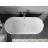 Mexen Flavia freistehende Badewanne 170 x 75 cm, weiß/schwarz, Überlauf gebürstetes Nickel - 54031708075-97
