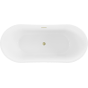 Mexen Montana Freistehende Badewanne 150 x 75 cm, weiß/schwarz, Überlauf gold gebürstet - 52011507575-55
