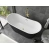Mexen Montana Freistehende Badewanne 150 x 75 cm, weiß/schwarz, Überlauf gold gebürstet - 52011507575-55