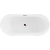 Mexen Montana freistehende Badewanne 150 x 75 cm, weiß/schwarz, Überlauf Roségold - 52011507575-60