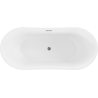 Mexen Montana Freistehende Badewanne 150 x 75 cm, weiß/schwarz, Überlauf gun gray gebürstet - 52011507575-66