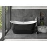 Mexen Montana freistehende Badewanne 150 x 75 cm, weiß/schwarz, Überlauf Gun Metal - 52011507575-95