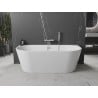 Mexen Oval freistehende, wandmontierte Badewanne 140 x 75 cm, weiß, Überlauf chrom - 52671407500-01