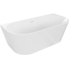 Mexen Oval freistehende Wandbadewanne 140 x 75 cm, weiß, weiße Überlauf - 52671407500-20