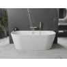 Mexen Oval freistehende Wanne an der Wand 140 x 75 cm, weiß, Überlauf gold - 52671407500-50