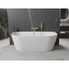 Mexen Oval freistehende wandnahe Badewanne 140 x 75 cm, weiß, Überlauf in gebürstetem Gold - 52671407500-55