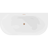 Mexen Oval freistehende, wandnahe Badewanne 140 x 75 cm, weiß, Überlauf gebürstetes Kupfer - 52671407500-65