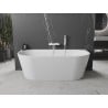 Mexen Oval freistehende Wandbadewanne 140 x 75 cm, weiß, weiße Überlauf - 52671407500-20
