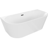 Mexen Oval freistehende Wanne an der Wand 140 x 75 cm, weiß, schwarzer Überlauf - 52671407500-70