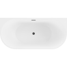 Mexen Oval freistehende Wanne an der Wand 140 x 75 cm, weiß, schwarzer Überlauf - 52671407500-70