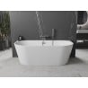Mexen Oval freistehende, wandnahe Badewanne 140 x 75 cm, weiß, Überlauf gun gray gebürstet - 52671407500-66