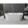 Mexen Oval freistehende Wandbadewanne 140 x 75 cm, weiß, Gun Metal Überlauf - 52671407500-95