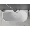 Mexen Oval freistehende Wandbadewanne 140 x 75 cm, weiß, Gun Metal Überlauf - 52671407500-95