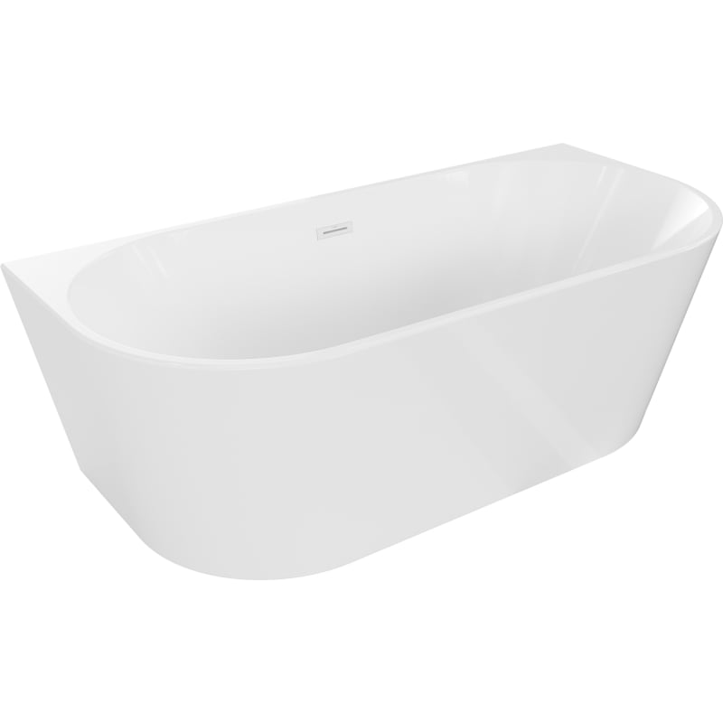 Mexen Oval freistehende Eckbadewanne 150 x 75 cm, weiß, weißer Überlauf - 52671507500-20