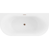 Mexen Oval freistehende Wannenwand 150 x 75 cm, weiß, Überlauf Roségold - 52671507500-60