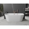 Mexen Oval freistehende Wannenwand 150 x 75 cm, weiß, Überlauf Roségold - 52671507500-60