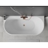 Mexen Oval freistehende Wannenwand 150 x 75 cm, weiß, Überlauf Roségold - 52671507500-60