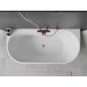 Mexen Oval freistehende an der Wand montierte Badewanne 150 x 75 cm, weiß, Überlauf gebürstetes Kupfer - 52671507500-65