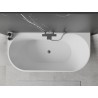 Mexen Oval freistehende Wandbadewanne 150 x 75 cm, weiß, Überlauf gun grey gebürstet - 52671507500-66