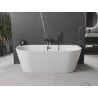 Mexen Oval freistehende Wanne an der Wand 150 x 75 cm, weiß, schwarzer Überlauf - 52671507500-70