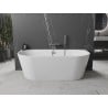 Mexen Oval freistehende Wandbadewanne 150 x 75 cm, weiß, Überlauf Gunmetal - 52671507500-95