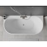 Mexen Oval freistehende, wandnahe Badewanne 150 x 75 cm, weiß, Überlauf gebürsteter Nickel - 52671507500-97