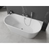 Mexen Oval freistehende, wandnahe Badewanne 160 x 80 cm, weiß, Überlauf chrom - 52671608000-01