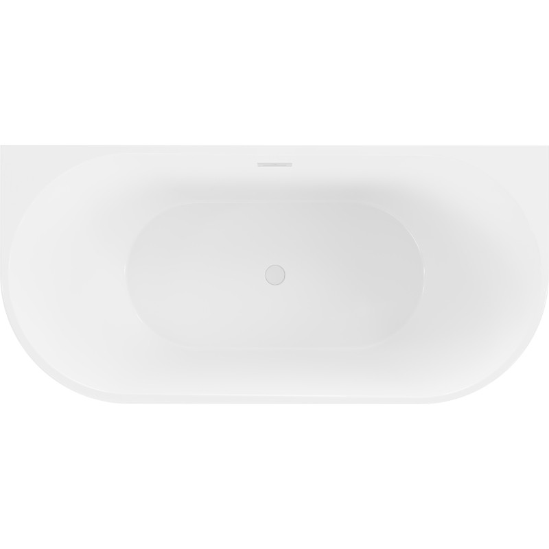 Mexen Oval freistehende an der Wand stehende Badewanne 160 x 80 cm, weiß, weißer Überlauf - 52671608000-20