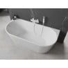Mexen Oval freistehende an der Wand stehende Badewanne 160 x 80 cm, weiß, weißer Überlauf - 52671608000-20