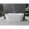 Mexen Oval freistehende, wandnahe Badewanne 160 x 80 cm, weiß, Überlauf chrom - 52671608000-01