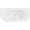 Mexen Oval freistehende, wandnahe Badewanne 160 x 80 cm, weiß, Überlauf chrom - 52671608000-01