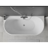Mexen Oval freistehende, wandnahe Badewanne 160 x 80 cm, weiß, Überlauf chrom - 52671608000-01