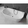 Mexen Oval freistehende Wanne an der Wand 160 x 80 cm, weiß, schwarzer Überlauf - 52671608000-70