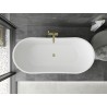 Mexen Montana freistehende Badewanne 170 x 80 cm, weiß, Überlauf Gold - 52011708000-50