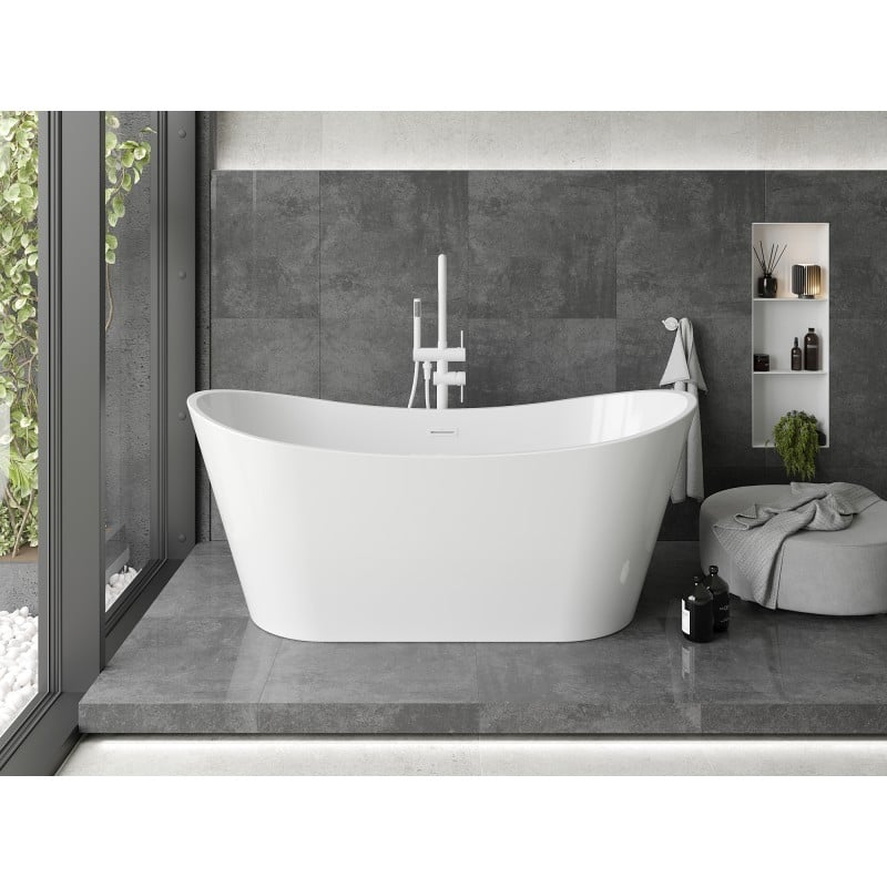 Mexen Montana freistehende Badewanne 170 x 80 cm, weiß, Überlauf weiß - 52011708000-20