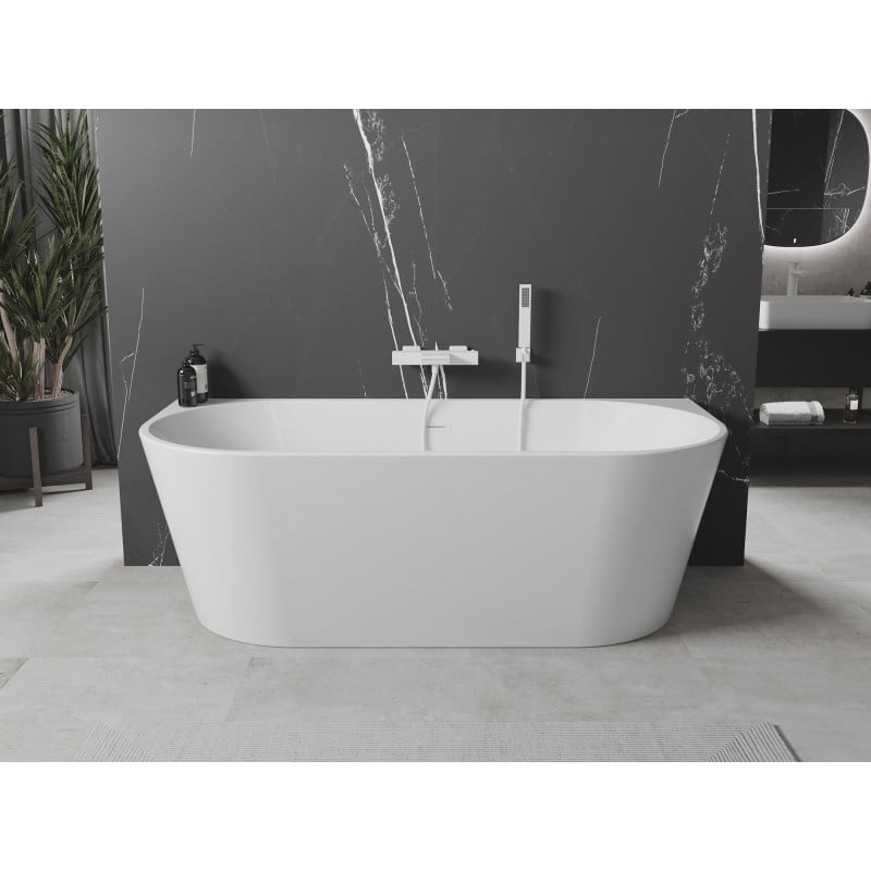 Mexen Oval freistehende an der Wand montierte Badewanne 170 x 80 cm, weiß, weißer Überlauf - 52671708000-20