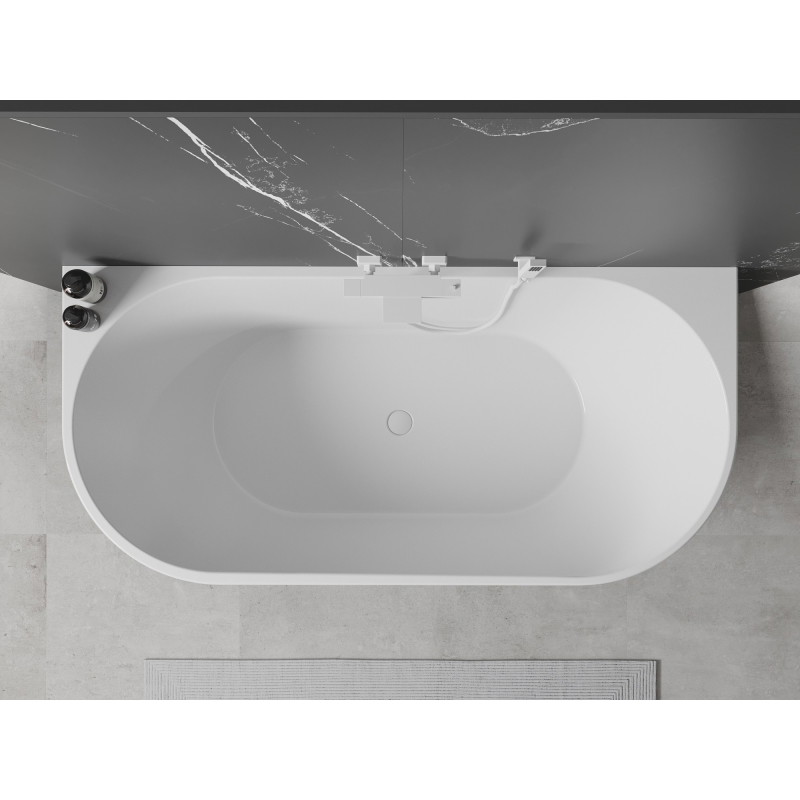 Mexen Oval freistehende an der Wand montierte Badewanne 170 x 80 cm, weiß, weißer Überlauf - 52671708000-20