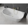 Mexen Oval freistehende Wanne an der Wand 170 x 80 cm, weiß, Überlauf in gebürstetem Gold - 52671708000-55