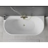 Mexen Oval freistehende, an die Wand gestellte Badewanne 180 x 80 cm, weiß, Überlauf gold - 52671808000-50