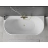 Mexen Oval freistehende Wanne an der Wand 170 x 80 cm, weiß, Überlauf in gebürstetem Gold - 52671708000-55