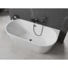 Mexen Oval freistehende Wandbadewanne 170 x 80 cm, weiß, schwarzer Überlauf - 52671708000-70