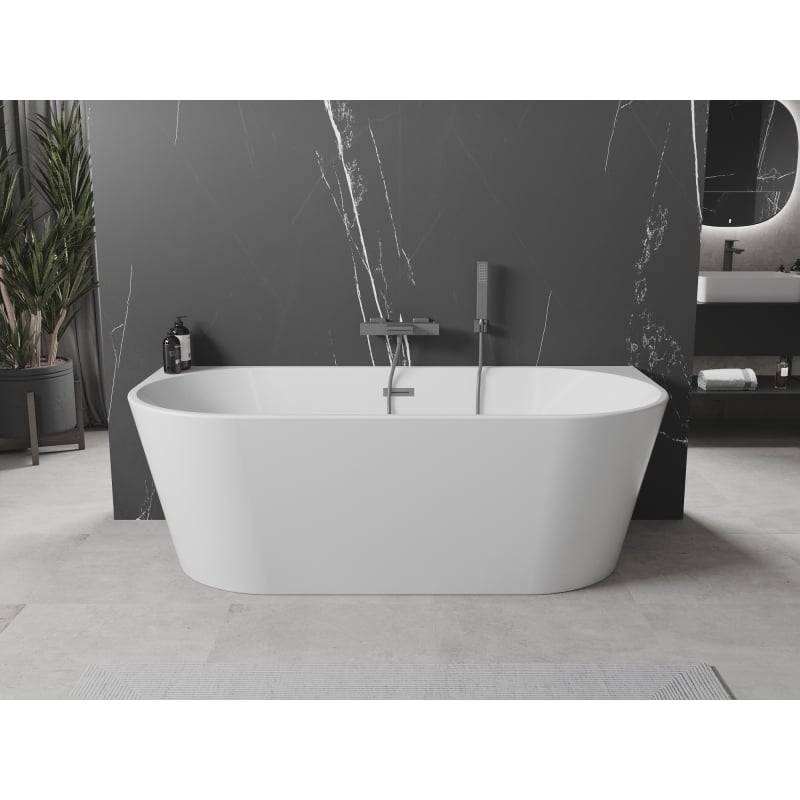 Mexen Oval freistehende wanneneinbau 180 x 80 cm, weiß, gun gray gebürstet Überlauf - 52671808000-66