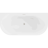 Mexen Oval freistehende wandnahe Badewanne 170 x 80 cm, weiß, Überlauf gebürsteter Nickel - 52671708000-97