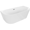Mexen Oval freistehende Wandbadewanne 180 x 80 cm, weiß, Gun Metal Überlauf - 52671808000-95