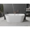 Mexen Oval freistehende Wand-Badewanne 180 x 80 cm, weiß, Überlauf gebürstetes Kupfer - 52671808000-65