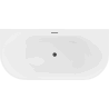 Mexen Oval freistehende Wanne an der Wand 180 x 80 cm, weiß, schwarzer Überlauf - 52671808000-70