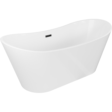 Mexen Montana freistehende Badewanne 170 x 80 cm, weiß, Überlauf schwarz - 52011708000-70