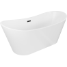 Mexen Montana freistehende Badewanne 170 x 80 cm, weiß, Überlauf schwarz - 52011708000-70